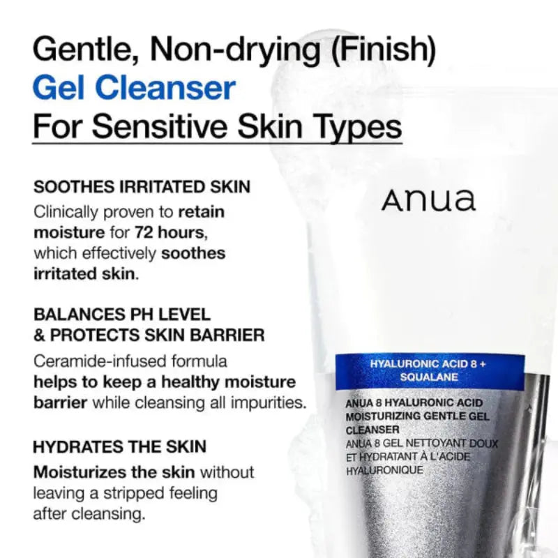 ANUA 8 Hyaluronic Acid Moisturizing Gentle Gel Cleanser at Casa de Ella Mexico
