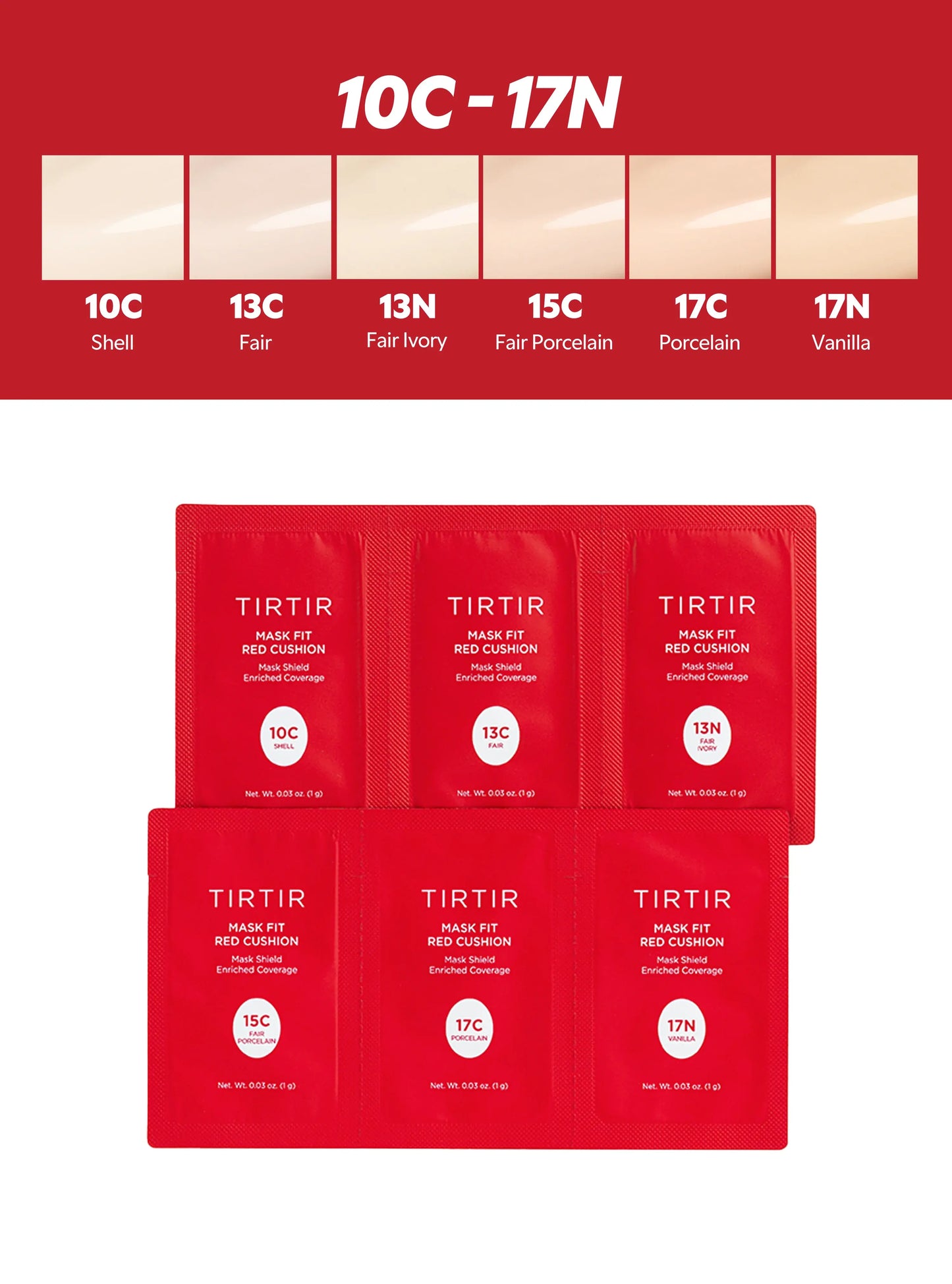 TIRTIR Mask Fit Red Cushion 3 Shade Trial Kit at Casa de Ella Mexico
