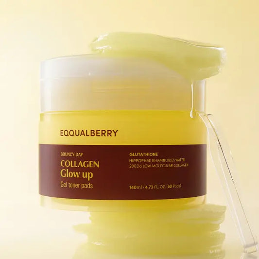 Collagen Glow Up Gel Toner Pads de Eqqualberry @ CASA DE ELLA MEXICO | TONER PADS CON GLUTATHIONE & COLLAGEN