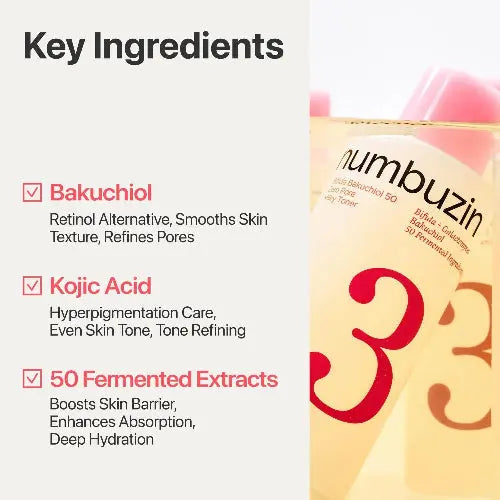 Numbuzin No.3 Bifida Bakuchiol 50 Zero Pore Milky Toner at Casa de Ella Mexico