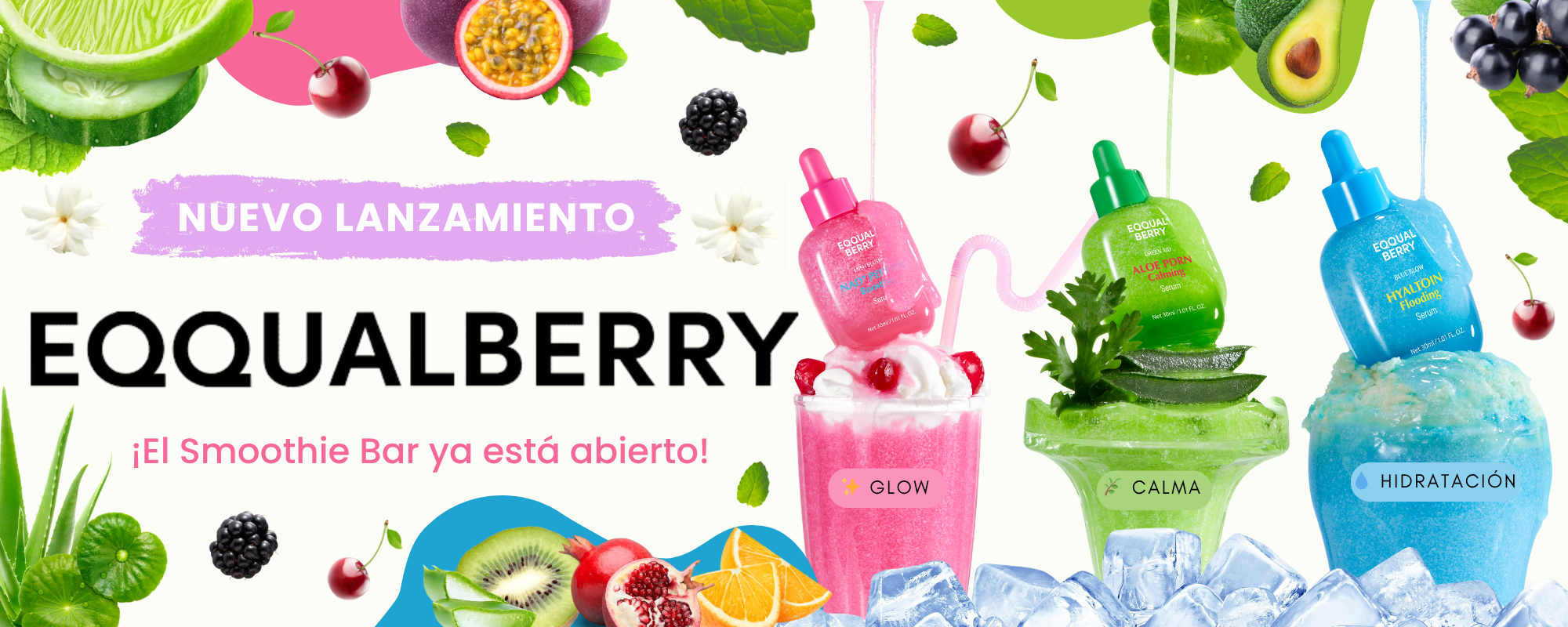Eqqualberry Smoothie Serum Range - Available now at Casa de Ella Mexico