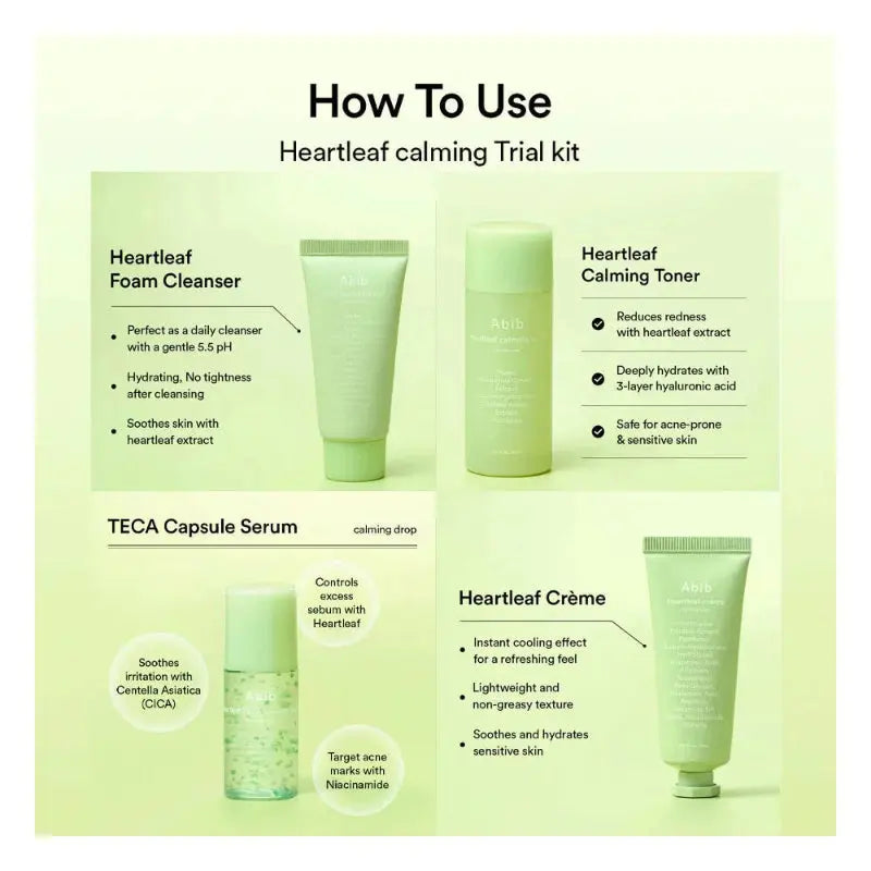 Abib HEARTLEAF CALMING TRIAL KIT at Casa de Ella Mexico