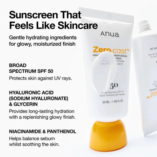Anua ZERO-CAST MOISTURIZING FINISH SUNSCREEN SPF 50+ at Casa de Ella Mexico