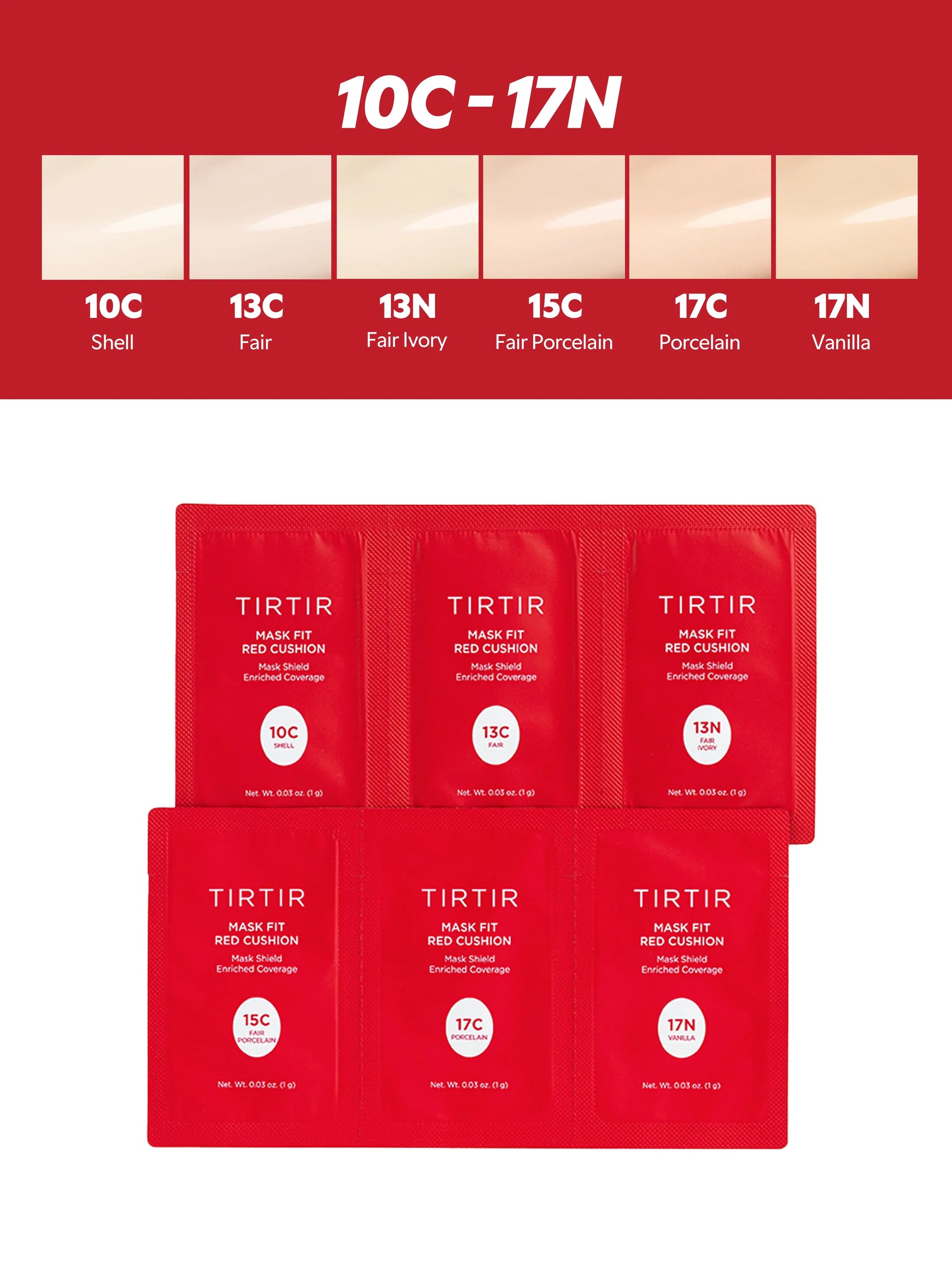 TIRTIR Mask Fit Red Cushion 3 Shade Trial Kit at Casa de Ella Mexico