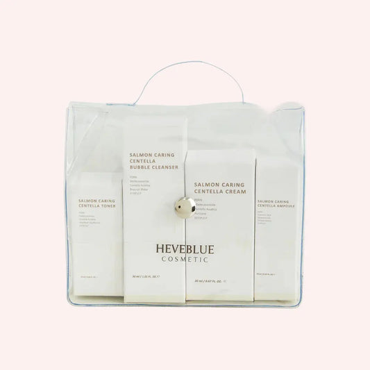 HEVEBLUE Salmon Caring Centella Special Travel Kit Bag at Casa de Ella Mexico