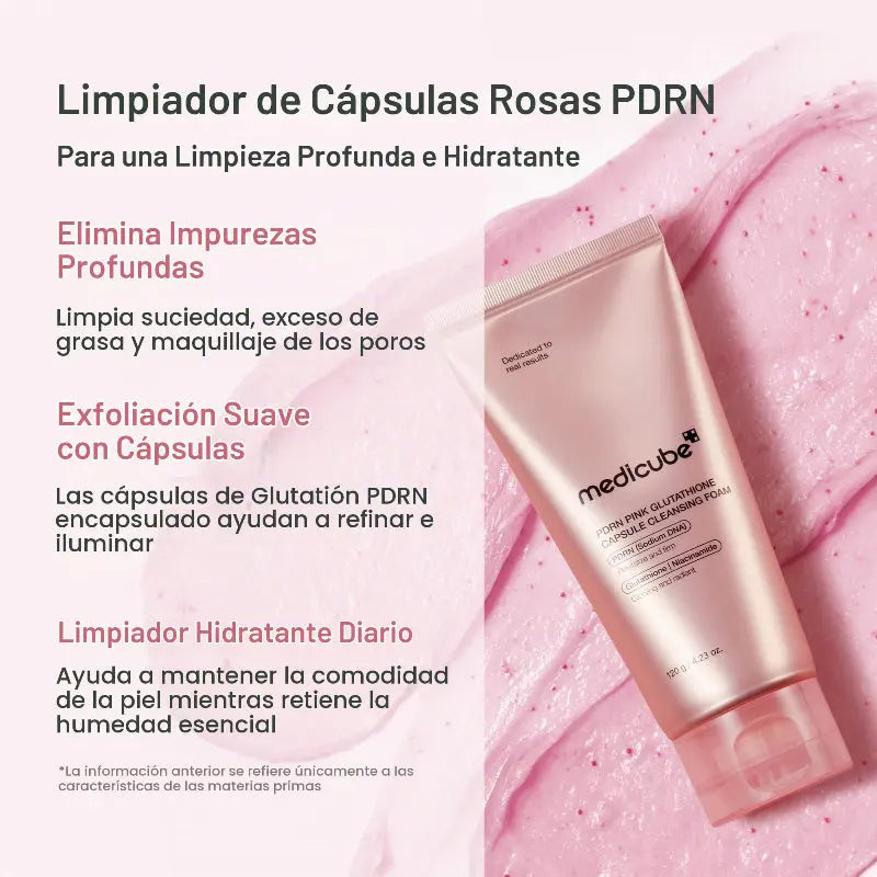MEDICUBE PDRN PINK GLUTATHIONE CAPSULE CLEANSING FOAM AT CASA DE ELLA MEXICO
