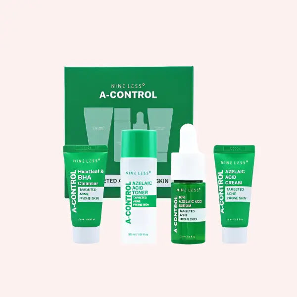 NINELESS A CONTROL MINI KI @ CASA DE ELLA MEXICO | KIT DE SKINCARE COREANO CON AZELAIC ACID 1