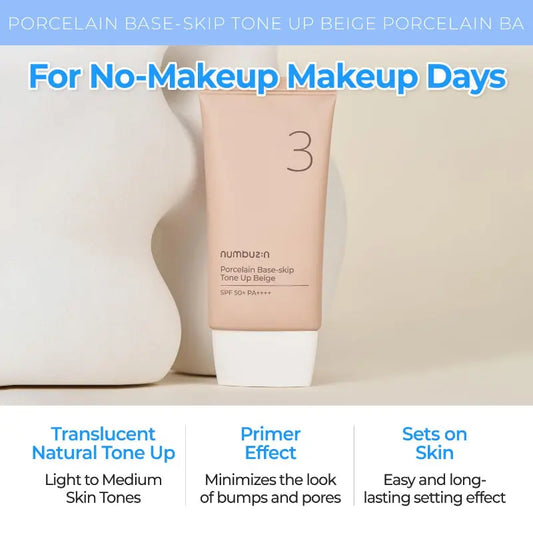 Numbuzin  No.3 Porcelain Base-skip Tone Up Beige at Casa de Ella Mexico