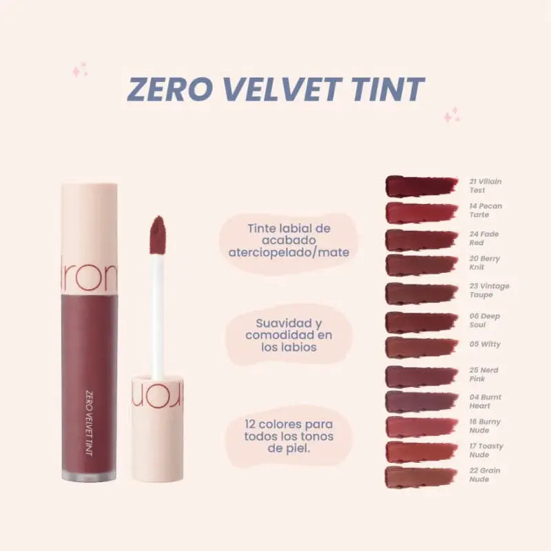 Rom&nd ZERO VELVET TINT 21 VILLAIN VEST at Casa de Ella Mexico