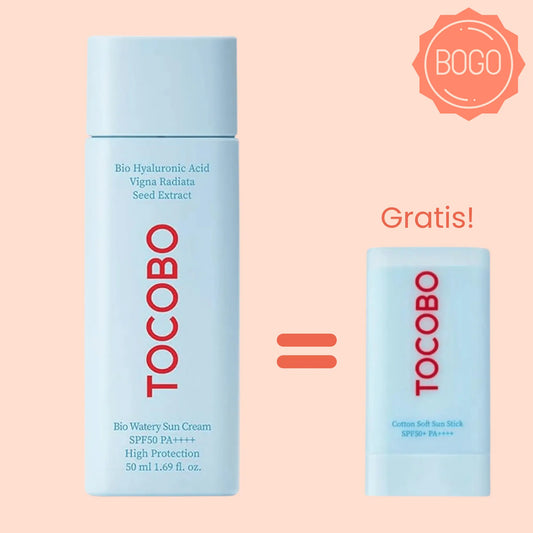 TOCOBO BIO WATERY SUN CREAM SPF 50 @ CASA DE ELLA | OFFER BOGO - COTTON SOFT SUNSTICK