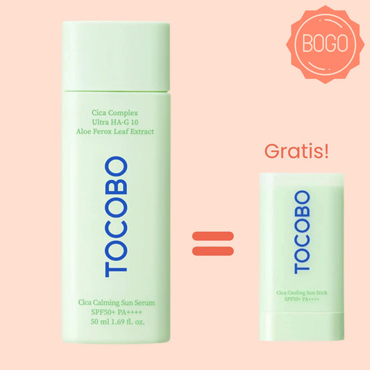 TOCOBO CICA CALMING SUN SERUM SPF50+ @ CASA DE ELLA MEXICO | OFERTA BOGO = CICA SUN STICK GRATIS EN JULIO 2025